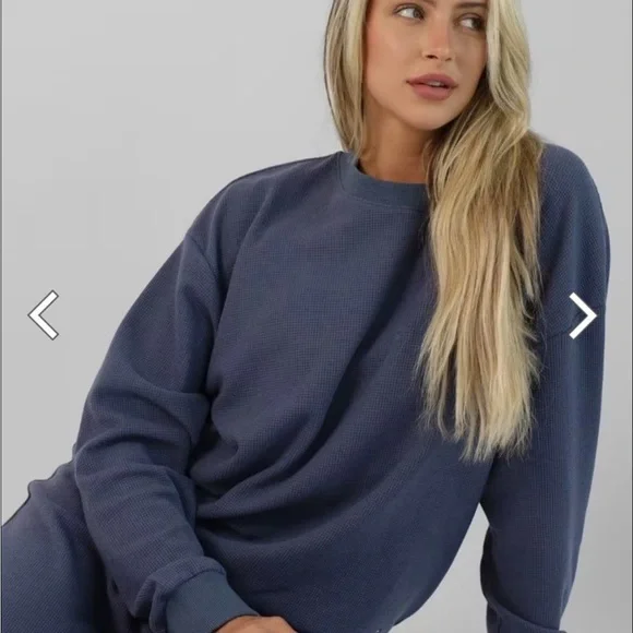 Comfrt hoodies waffle lounge set top XS and bottoms size small - Picture 4 of 4